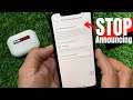 How to Stop your AirPods from Announcing incoming Messages | Techno Window