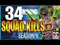 ROLLLING Through The Server! | 34 Squad Kills | Season 8 Apex Legends | Killing 60% Of The Enemies!