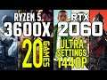 20 games on Ryzen 5 3600x + RTX 2060 1440p ultra benchmarks!