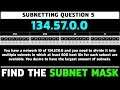 SUBNETTING QUESTIONS 5 | Find the Subnet Mask for network ID 134.57.0.0 with minimum 600 Host