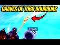 VASCULHE DIFERENTES CHAVES DE TUBO DOURADAS - Fortnite Desafios Semana 10