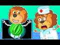Oh No! A Big Watermelon in the Stomach | Lion Family | Cartoon for Kids