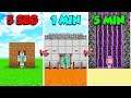 CONSTRUIMOS LA PRISIÓN MÁS SEGURA DE MINECRAFT 😂⏰ EN 5 SEGUNDOS VS 1 MINUTO VS 5 MINUTOS 😱