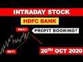 Intraday Stock : HDFC Bank | Stock For Tomorrow | 20th Oct 2020