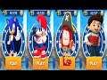 Sonic Dash vs Friday Night Funkin Run vs Oddbods Turbo Run vs Paw Patrol Ryder Run Gameplay