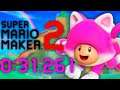 Super Mario Maker 2 Ninji Speedruns - Cat Mario Dash: 0:31.261
