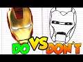 DOs & DON'Ts   Drawing Marvel Iron Man In 1 Minute CHALLENGE! and Tutorial