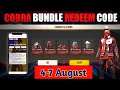 Today Cobra Bundle Redeem Code😍|Free Fire Today Redeem Code 4 August | #freefiretodayredeemcode