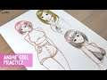 Anime Girl Practices | Manga Style | sketching | anime character | ep-232