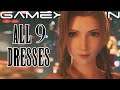 All 9 Dresses in Final Fantasy 7 Remake (Cloud, Tifa, & Aerith Introductions!)
