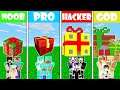 Minecraft NOOB vs PRO vs HACKER vs GOD INSIDE PRESENT BUILD CHALLENGE in Minecraft Animation
