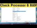 How To Check Processor and RAM on Window 11/10