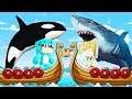 BARCO de ORCAS vs BARCO de TIBURONES 🚤  MILO MINECRAFT
