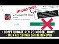 Don't Uninstall Pes 2020 Mobile | Konami Tweet