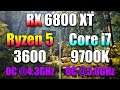 Ryzen 5 3600 OC @4.3GHz vs Core i7 9700K OC @5.0GHz | RX 6800 XT 16GB PC Gameplay Tested