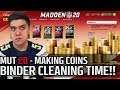Binder Cleaning Making Coins PSA! | Madden 20 Ultimate Team