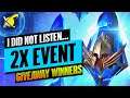 I DID NOT LISTEN... 2X Event Highlights | Giveaway Winners !! | RAID: Shadow Legends