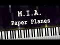 M.I.A. - Paper Planes Piano Cover (Sheet Music + midi) Synthesia tutorial