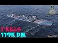 World of WarShips | Kamikaze | 7 KILLS | 119K Damage - Replay Gameplay 1080p 60 fps
