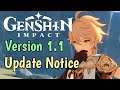 Update 1.1 Info | Genshin Impact