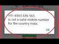 WhatsApp Fix Number is Not a Valid Mobile Number For the Country Problem Solve