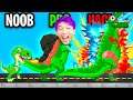 Can We Go NOOB vs PRO vs HACKER In HYBRID TITAN REX!? (GODZILLA vs POWER RANGERS!?)