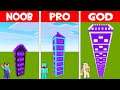 PORTAL BLOCK SKYSCRAPER HOUSE! NOOB BUILD PORTAL HOUSE in Minecraft NOOB vs PRO vs GOD (Animation)