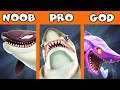 NOOB vs PRO vs GOD!!! (HUNGRY SHARK WORLD)