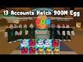 Using 13 Accounts To Hatch 900M Egg! 34 Secret Pets! Part 4 - Bubble Gum Simulator Roblox