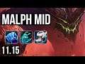 MALPHITE vs SYNDRA (MID) | Rank 4 Malph, 4/1/5 | KR Challenger | v11.15