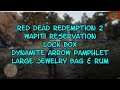 Red Dead Redemption 2 Wapiti Reservation Lock Box Dynamite Arrow Pamphet, Large Jewelry Bag, Rum