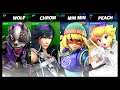 Super Smash Bros Ultimate Amiibo Fights – Request #20532 Wolf & Chrom vs Min Min & Bride Peach