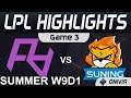 RA vs SN Highlights Game 3 LPL Summer Season 2021 W9D1 Rare Atom vs Suning by Onivia