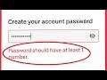 Uber Eats Sign-up Problem || Password Problem at least 1 Number