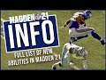 HUGE List Of *NEW* Abilities Added To Madden 21! Escape Artist Nerfed + More