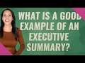 What is a good example of an executive summary?