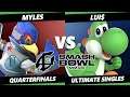 Smash Bowl MMXI Quarterfinals SSBU - Lui$ (Yoshi) Vs. Myles (Falco) Smash Ultimate Reverse Mains