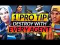 1 Pro Tip to DOMINATE with EVERY AGENT - INSANE Tricks You MUST KNOW - Valorant Guns Guide