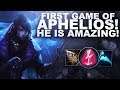 FIRST GAME OF APHELIOS! HE IS AMAZING! MY NEW MAIN ADC? | League of Legends
