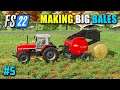 Making Big Bales | Cutting Grass | Seasons | Contracts | Farming Simulator 22 | FS22 | Part 5