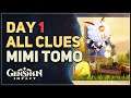 Day 1 All Clues Mimi Tomo Genshin Impact (Mita movo lata, Unta nunu)