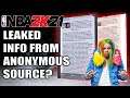 NBA 2K21 LEAKED INFO FROM ANONYMOUS SOURCE ON NBA 2K21 CURRENT & NEXT GEN?? HUH!