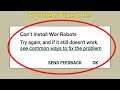How To Fix Can't Install War Robots Error On Google Play Store Android & Ios Mobile
