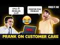 Prank On Customer Care Boy - Funny Conversation - 999+ Ping Issue Free Fire Telugu