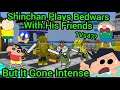 Shinchan Plays Bedwars With His Friends But It Gone Intense🔥 Also Rided The Dragon😱 (BlockMan Go)
