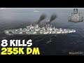 World of WarShips | Neptune | 8 KILLS | 235K Damage - Replay Gameplay 4K 60 fps