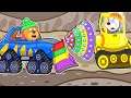 Lion Family | Rainbow Car №1. Journey through the Tunnel | Cartoon for Kids