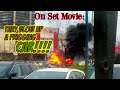 On Set: they BLOW UP A FRIGGING CAR!!!!