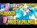 STREAMERS REACT TO *EVENT* "PARADISE PALMS FLOODED" (NEW Moisty Palms Location) Fortnite
