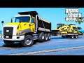 GTA 5 Mods - Dump Truck Hauling Skid Steers To A Construction Site